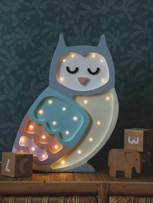 Little Lights Owl lampe i træ - flere farver