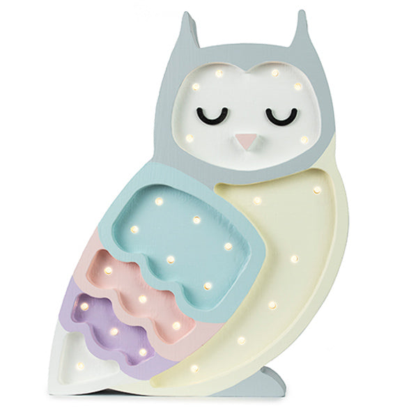 Little Lights Owl lampe i træ - flere farver