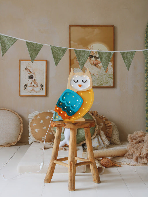 Little Lights Owl lampe i træ - flere farver