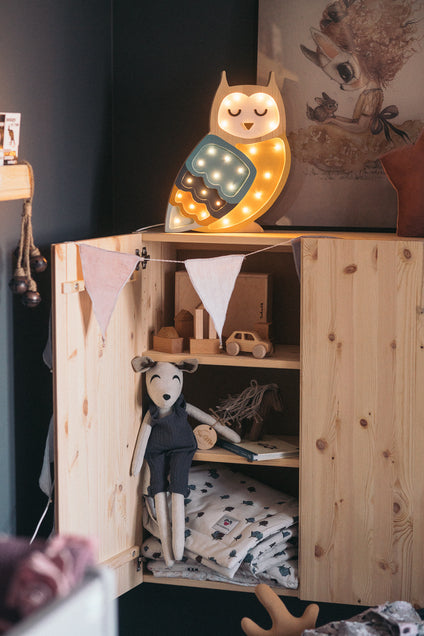 Little Lights Owl lampe i træ - flere farver