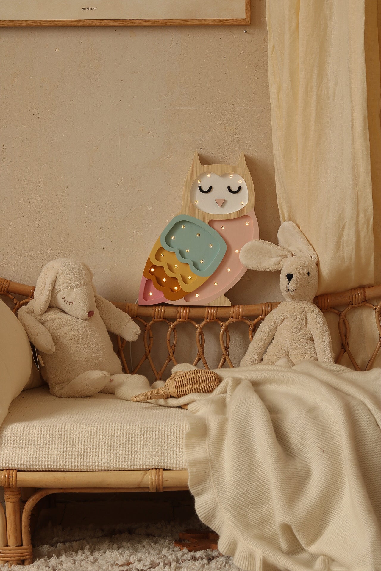 Little Lights Owl lampe i træ - flere farver