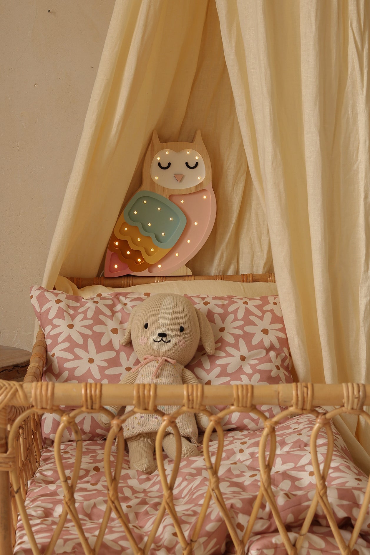Little Lights Owl lampe i træ - flere farver