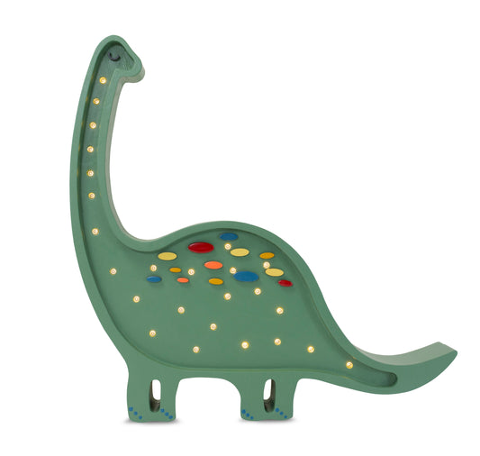 Little Lights Dino Diplodocus lampe i træ - flere farver