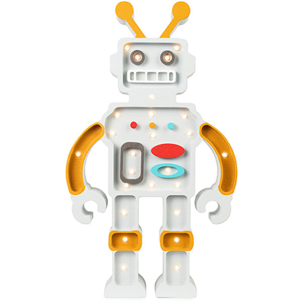 Little Lights Robot lampe i træ - flere farver