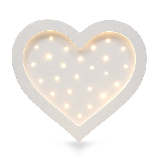 Little Lights Heart lampe i træ