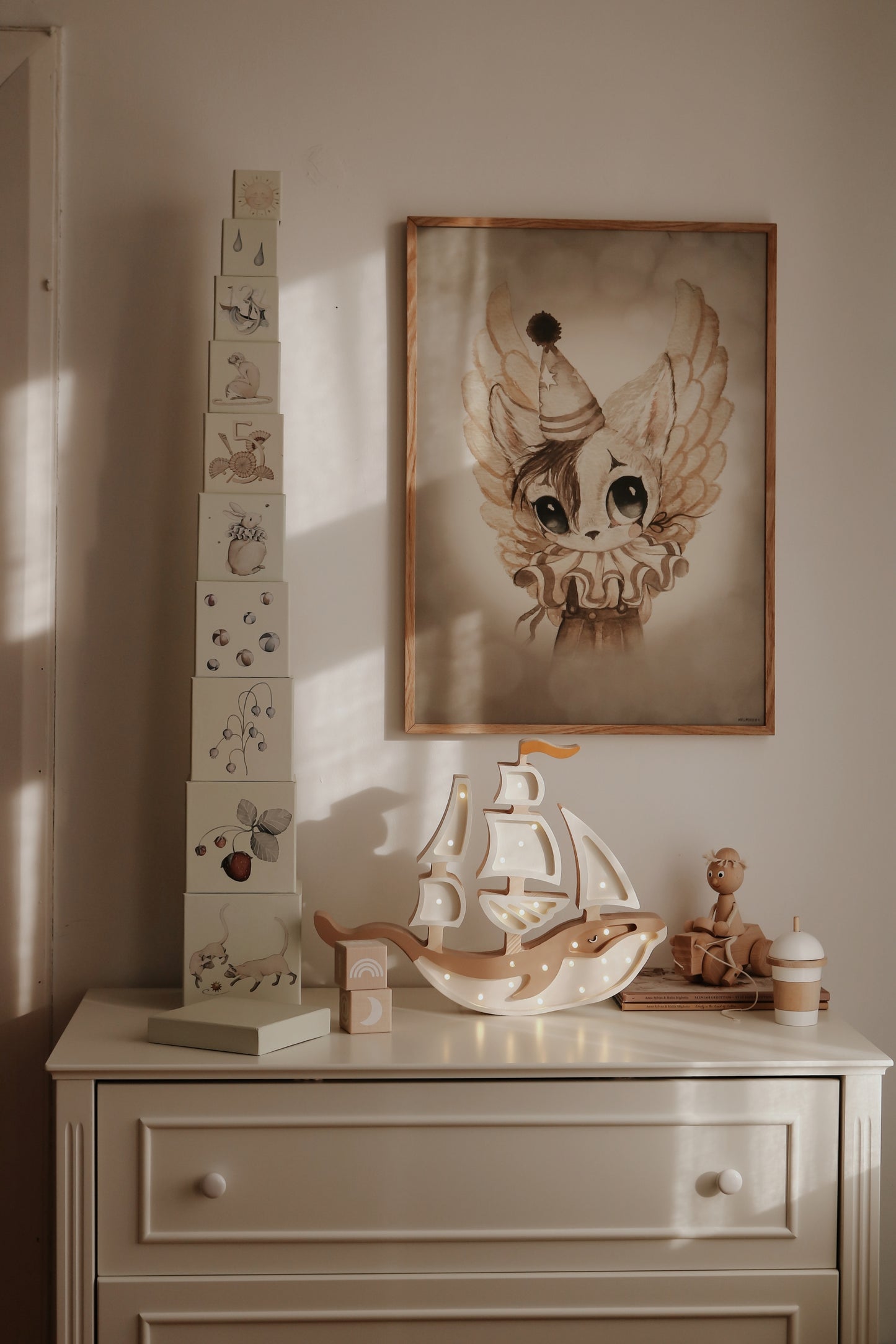 Little Lights Ship lampe i træ - flere farver