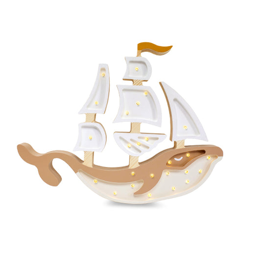 Little Lights Ship lampe i træ - flere farver