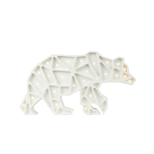 Little Lights Geometric Bear lampe i træ – small