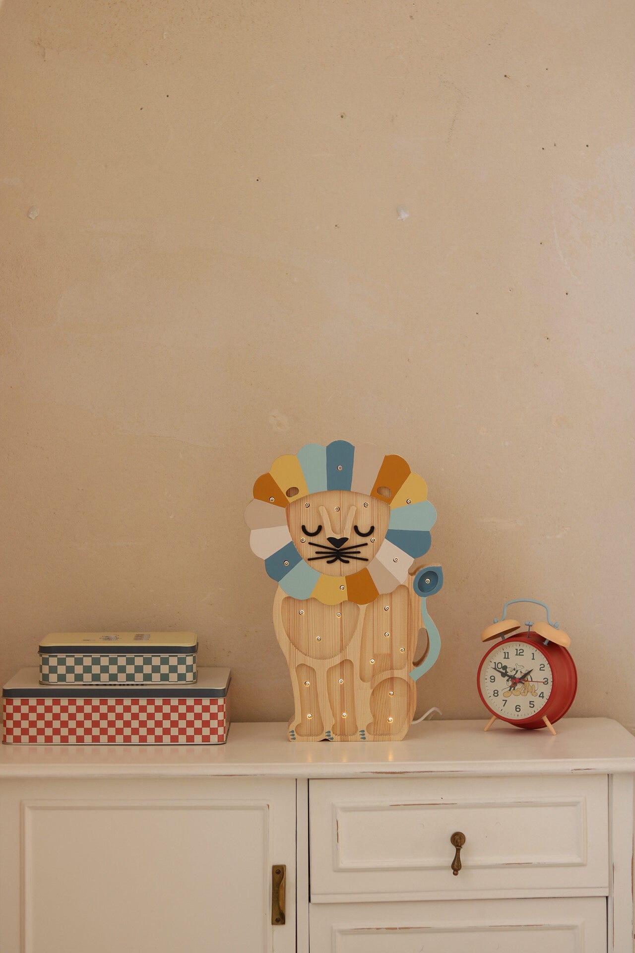 Little Lights Lion lampe i træ - flere farver