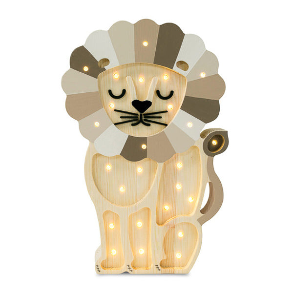 Little Lights Lion lampe i træ - flere farver