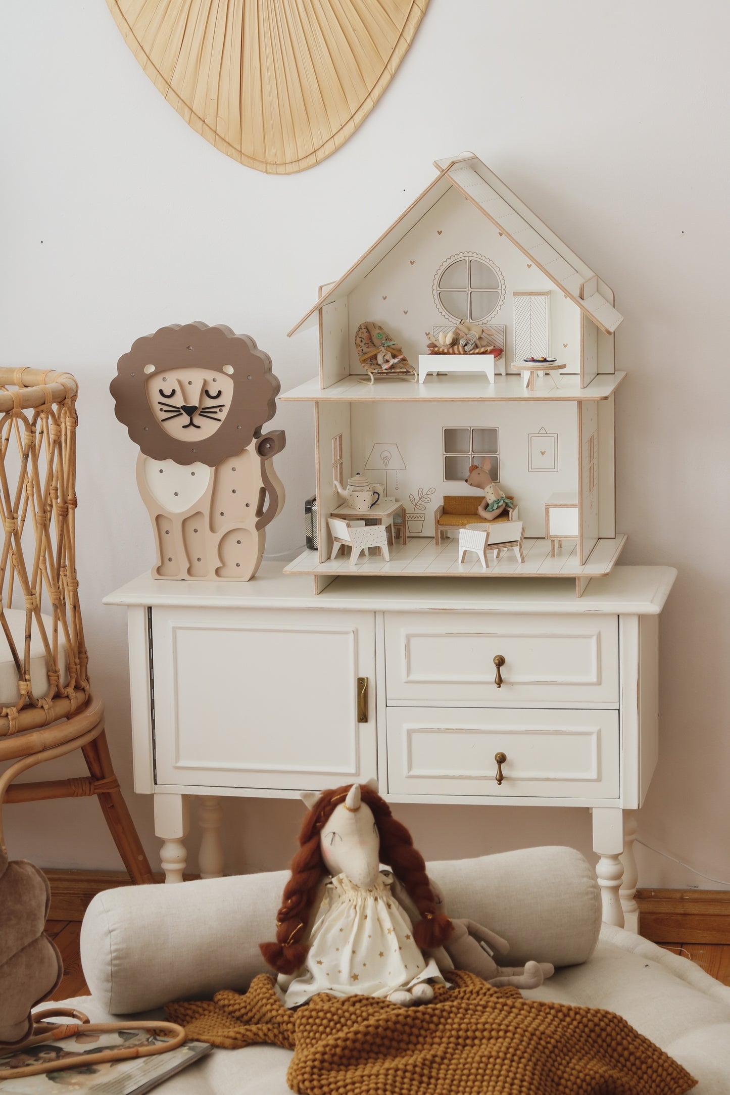Little Lights Lion lampe i træ - flere farver