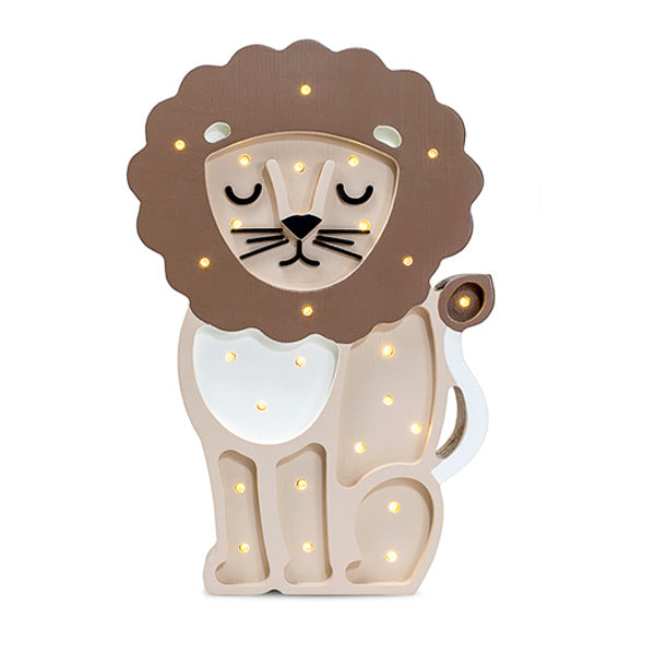Little Lights Lion lampe i træ - flere farver