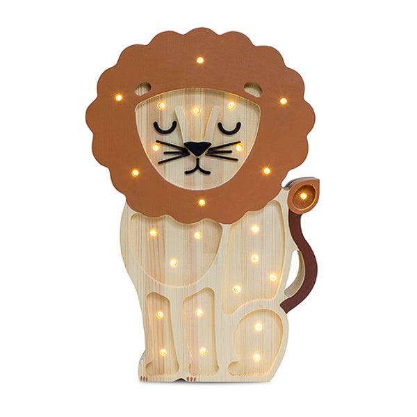 Little Lights Lion lampe i træ - flere farver