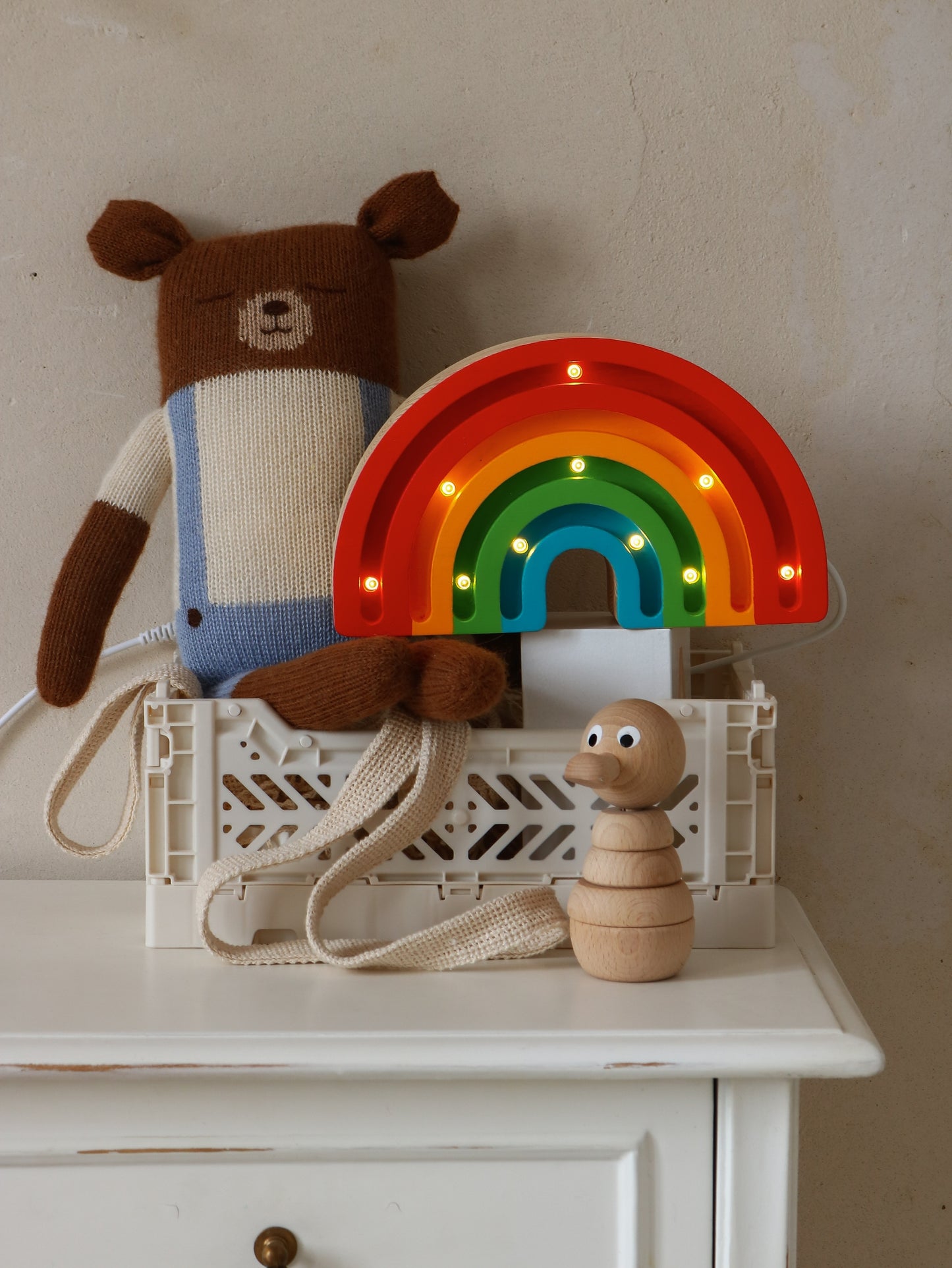 Little Lights Regnbue Mini lampe i træ - flere farver