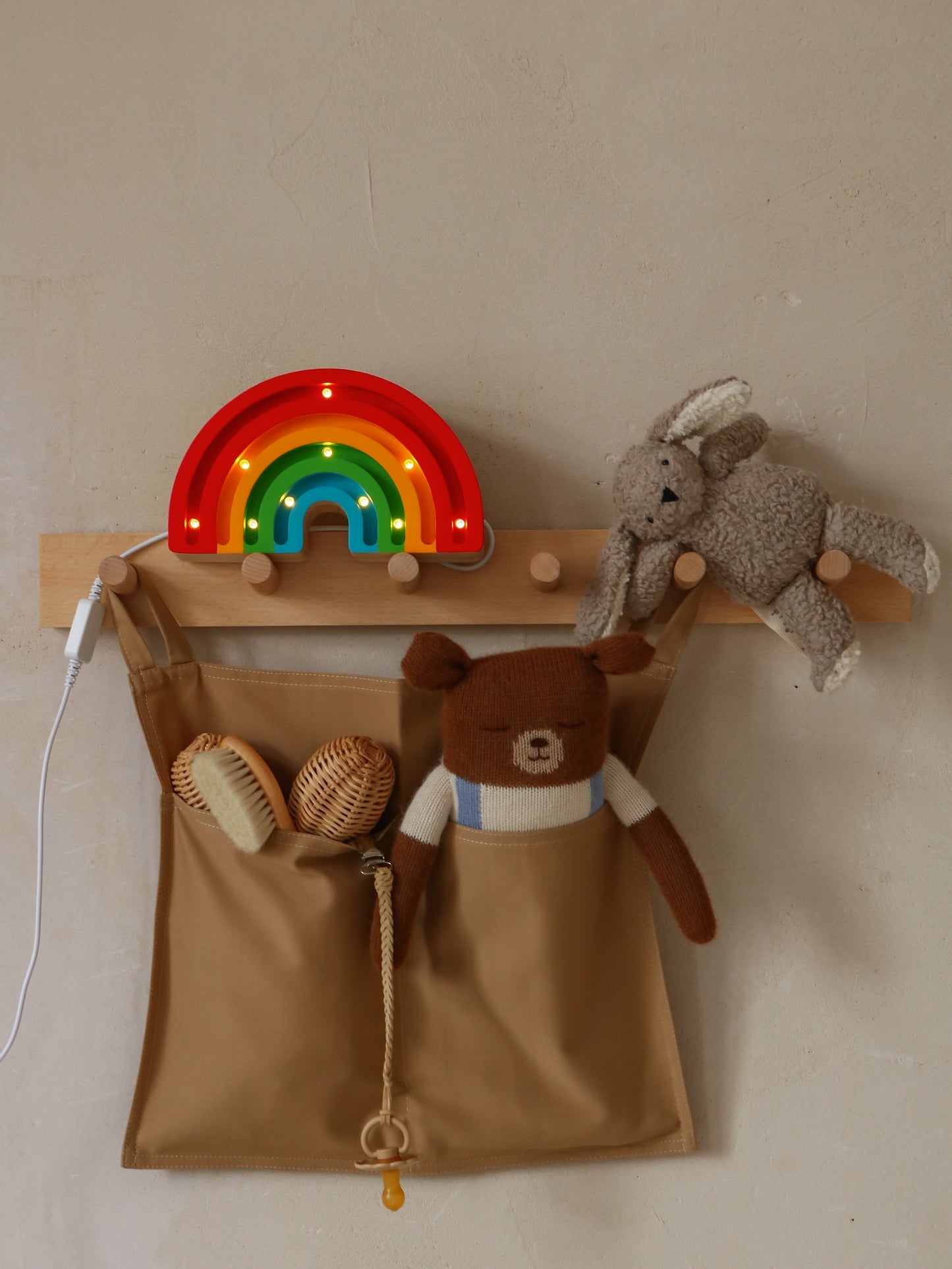 Little Lights Regnbue Mini lampe i træ - flere farver