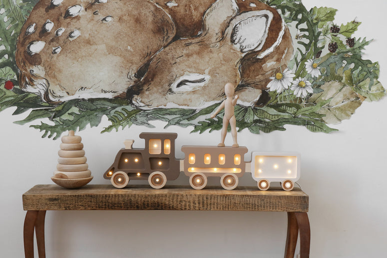 Little Lights Train lampe i træ - flere farver