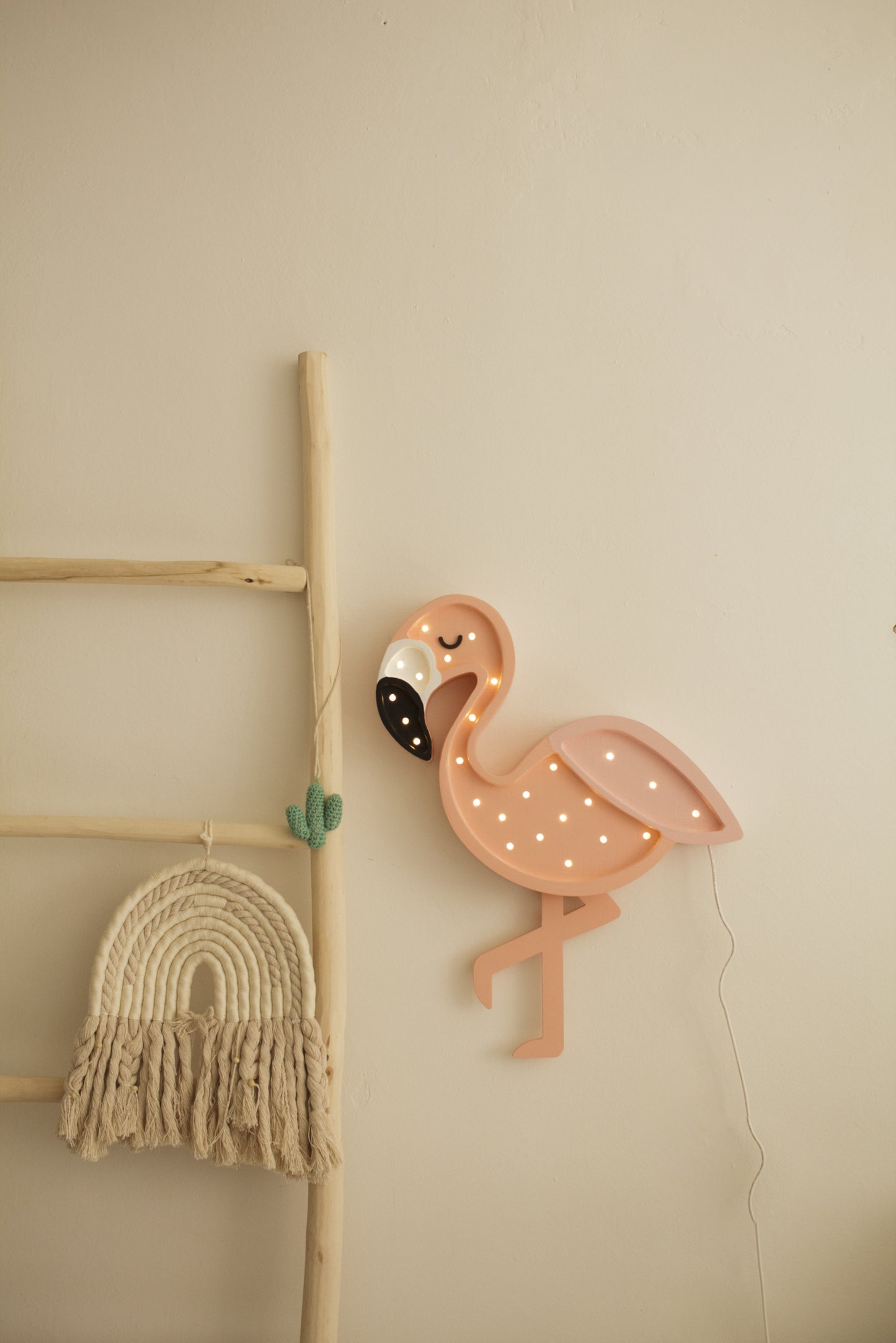 Little Lights Flamingo lampe i træ