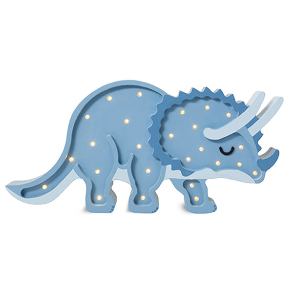 Little Lights Dino Triceratops lampe i træ - flere farver