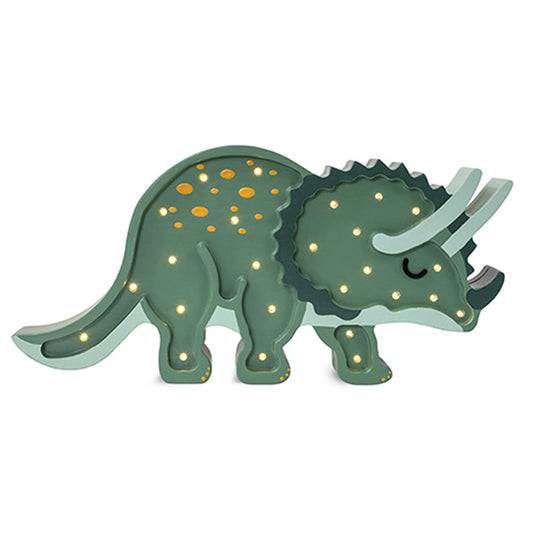 Little Lights Dino Triceratops lampe i træ - flere farver