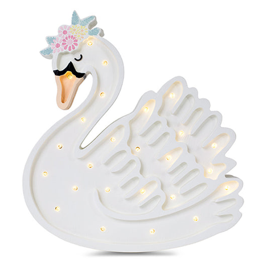 Little Lights Swan lampe i træ - flere farver