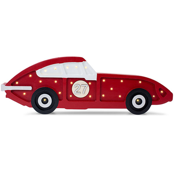 Little Lights Race Car lampe i træ - flere farver