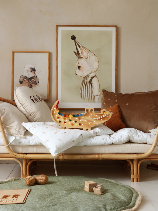 Little Lights Crocodile lampe i træ - flere farver