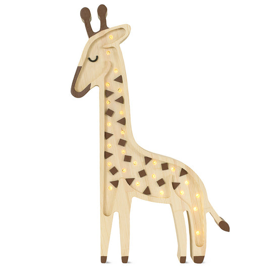 Little Lights Giraffe lampe i træ - flere farver