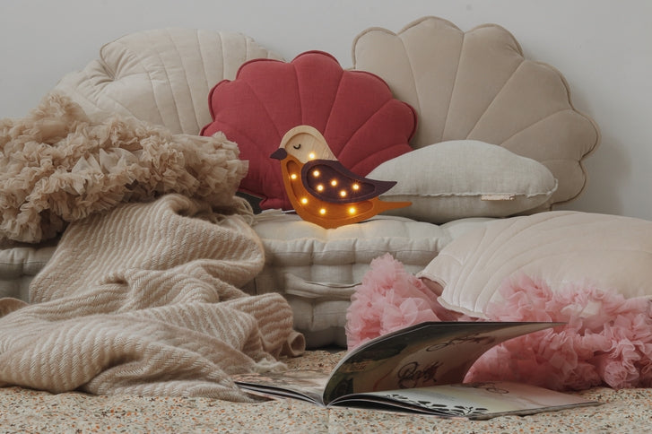 Little Lights Bird Mini lampe i træ - flere farver