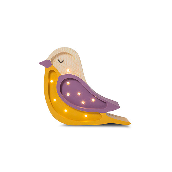 Little Lights Bird Mini lampe i træ - flere farver