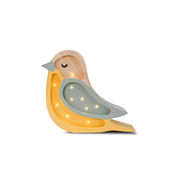 Little Lights Bird Mini lampe i træ - flere farver