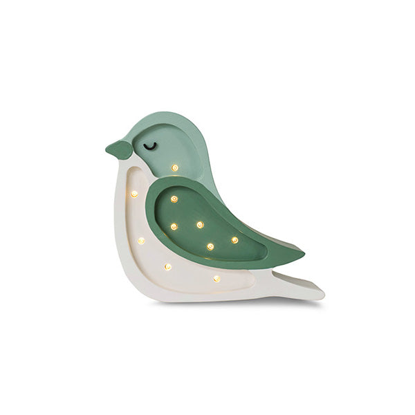Little Lights Bird Mini lampe i træ - flere farver