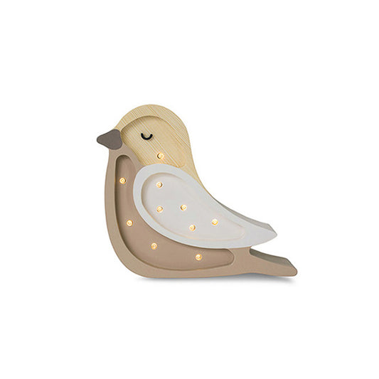 Little Lights Bird Mini lampe i træ - flere farver