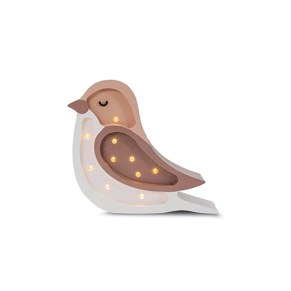 Little Lights Bird Mini lampe i træ - flere farver