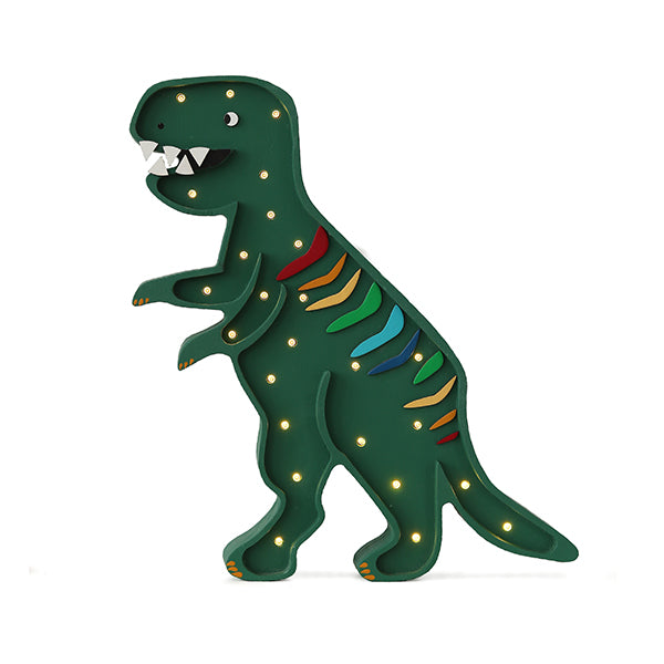 Little Lights Dino T.Rex lampe i træ - flere farver