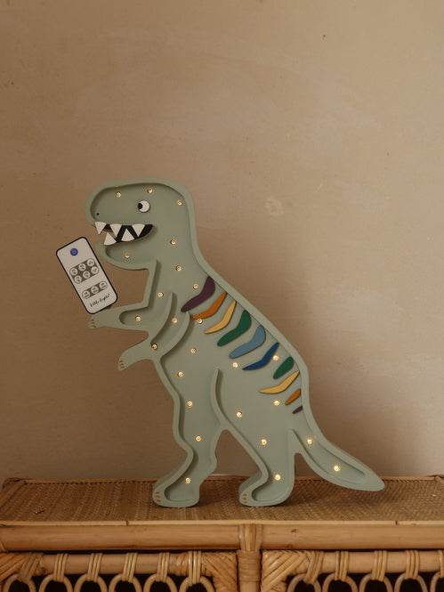 Little Lights Dino T.Rex lampe i træ - flere farver