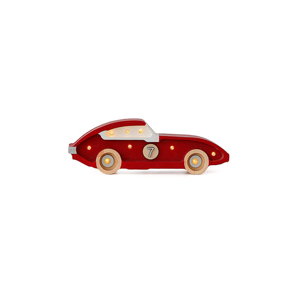 Little Lights Race Car Mini lampe i træ - flere farver
