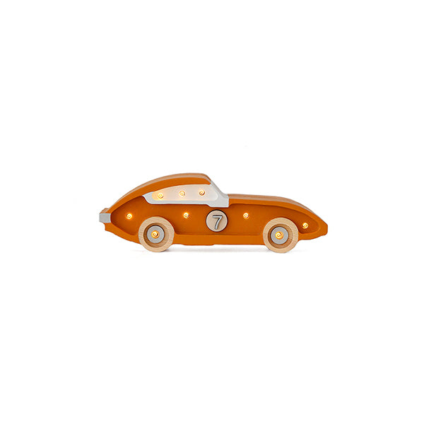 Little Lights Race Car Mini lampe i træ - flere farver