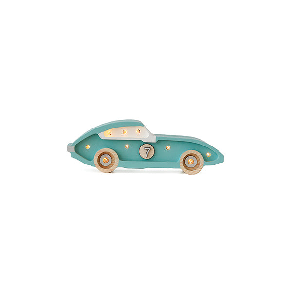 Little Lights Race Car Mini lampe i træ - flere farver