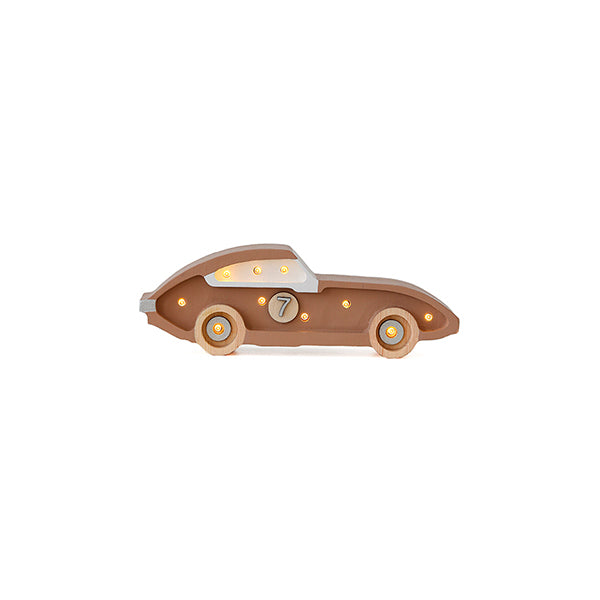 Little Lights Race Car Mini lampe i træ - flere farver