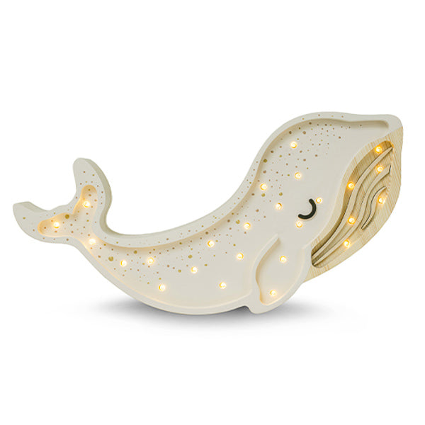 Little Lights Whale lampe i træ - flere farver
