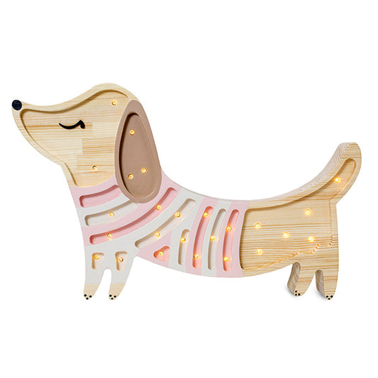 Little Lights Puppy lampe i træ - flere farver