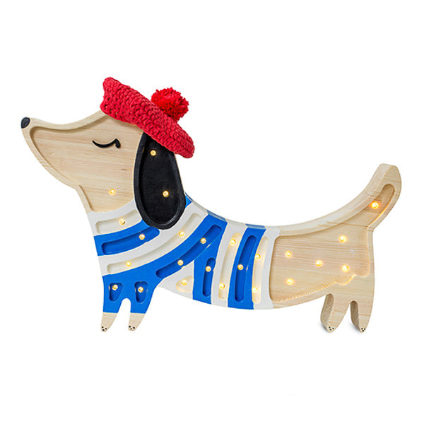 Little Lights Puppy lampe i træ - flere farver