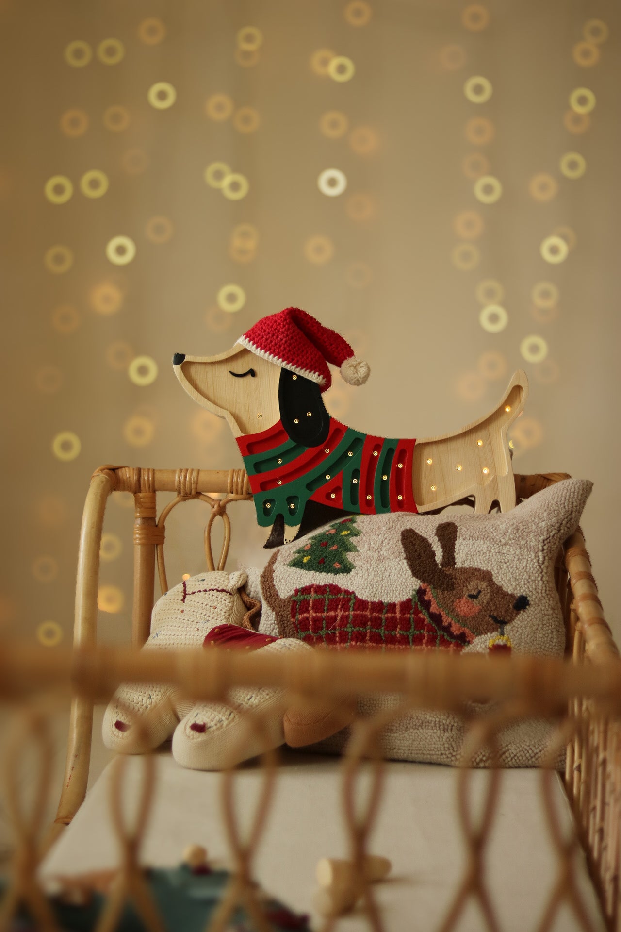 Little Lights Puppy lampe i træ - flere farver