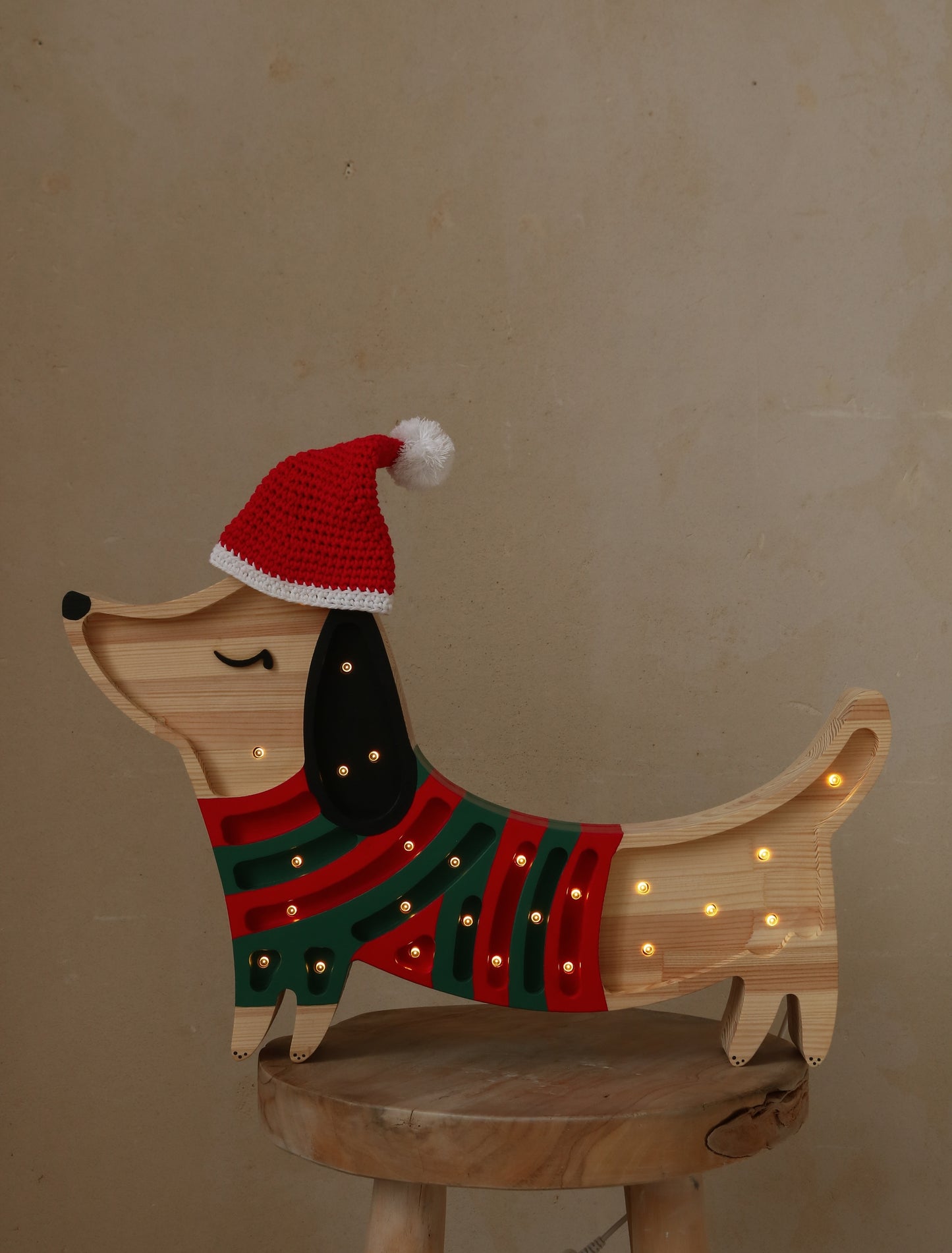 Little Lights Puppy lampe i træ - flere farver