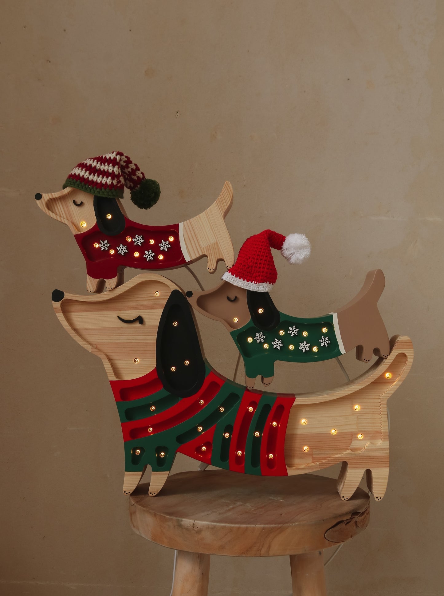 Little Lights Puppy lampe i træ - flere farver