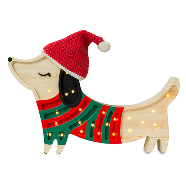 Little Lights Puppy lampe i træ - flere farver