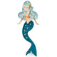 Little Lights Mermaid lampe i træ - flere farver