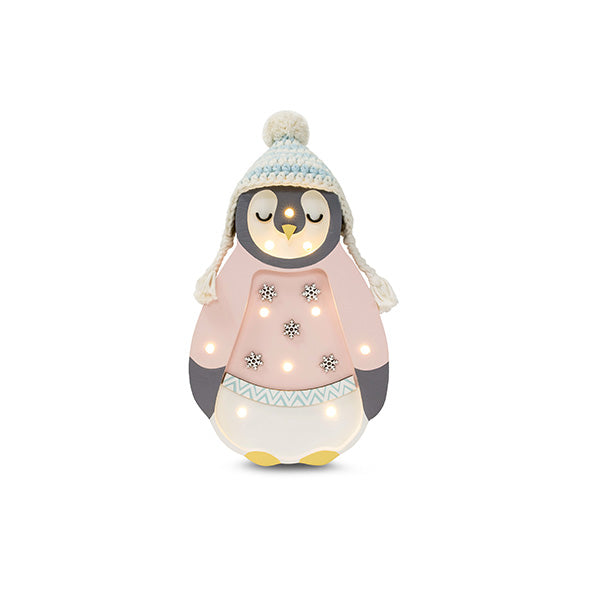 Little Lights Baby Penguin Mini lampe i træ - flere farver