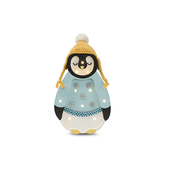 Little Lights Baby Penguin Mini lampe i træ - flere farver