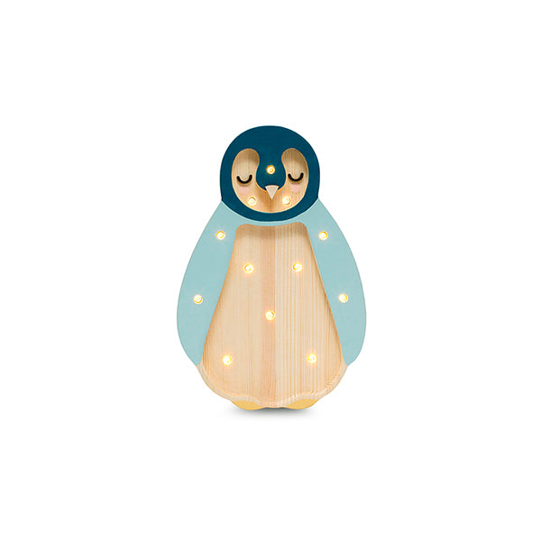 Little Lights Baby Penguin Mini lampe i træ - flere farver